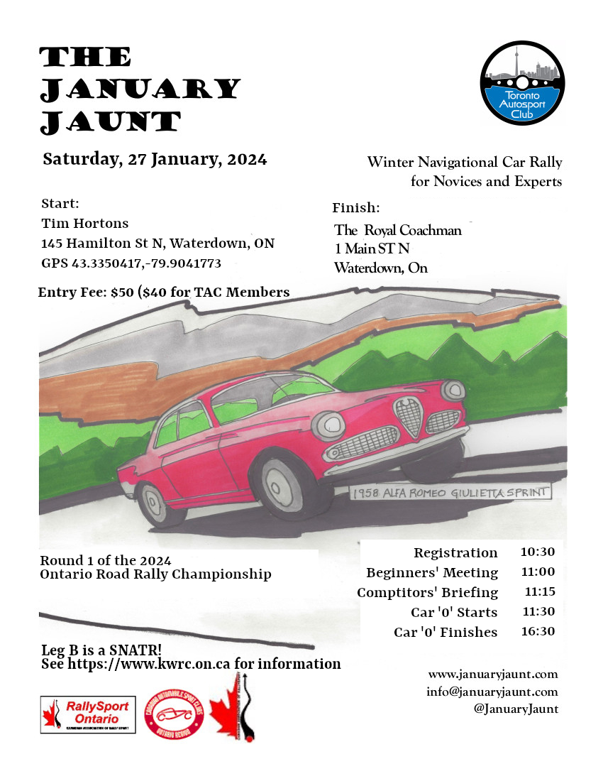 2024 January Jaunt - January 27, 2024. info2024@januaryjaunt.com